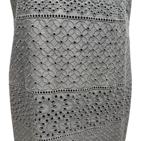 Ann Taylor Sleeveless Embroidered Eyelet Sheath Dress Dark Blue 10 - Picture 2 of 8